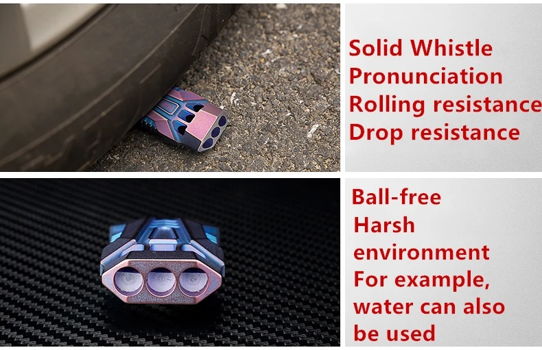 Открытый кемпинг три трубы TC4 титановый сплав свисток для выживания