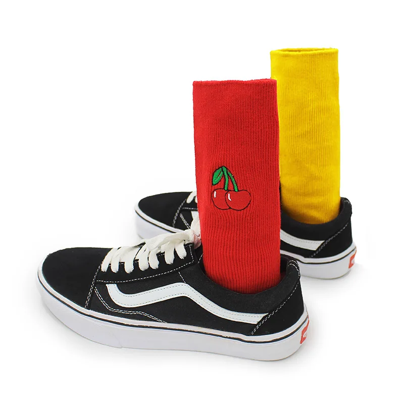 Милые кавайные носки для девочек с принтом фруктов авокадо банан Вишня Meias