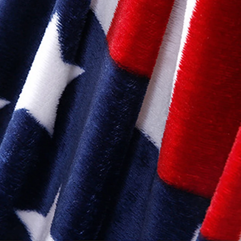 

American Flag Blankets and Throws Flannel Soft Fleece Thin Plaid Print Winter Blanket Office/Sofa Warm Blanket