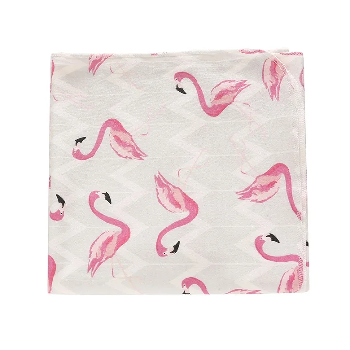 Flamingo 1 предмет, хлопок, детское одеяло для пеленания, одеяло для новорожденных, новое одеяло, тканевый спальный мешок для малышей, банное полотенце, размер 90*90 см - Цвет: Flamingo