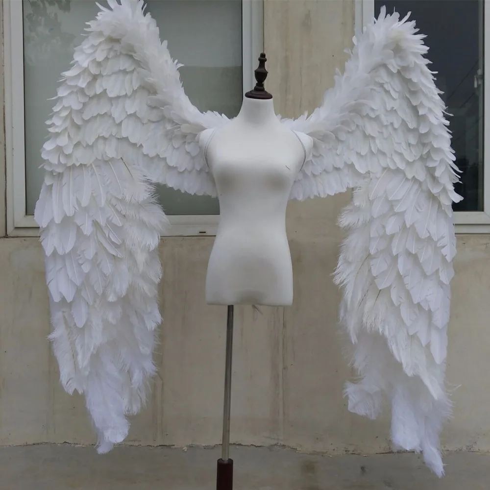 Роскошные Белые Красивые Крылья ангела перо для взрослых реквизит косплея