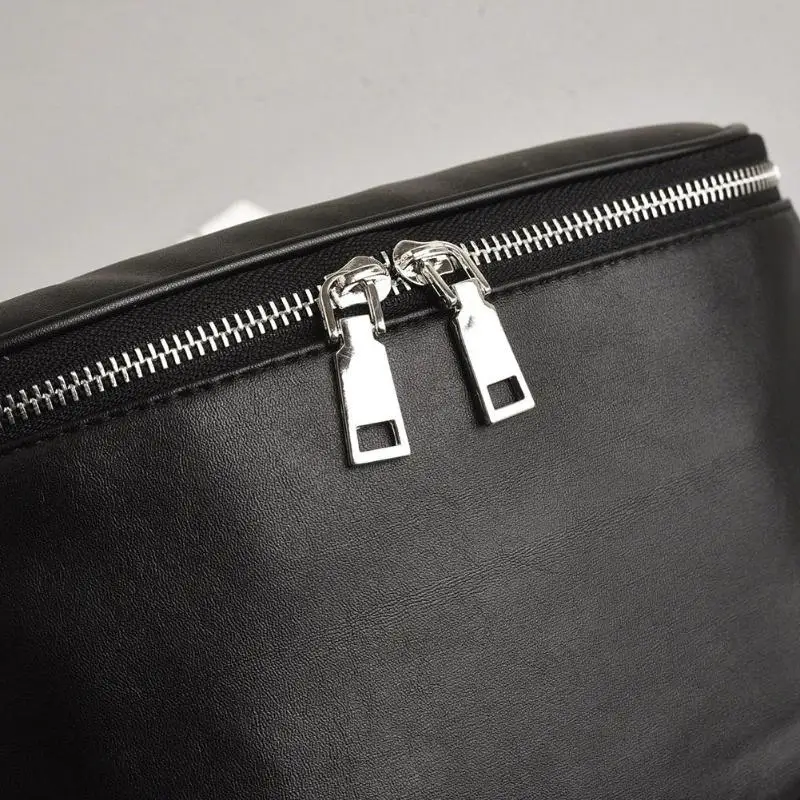 Модная Черная Женская нагрудная сумка из искусственной кожи, поясная сумка, повседневный регулируемый ремень на плечо, одноцветная сумка через плечо на молнии для девочек, женская сумка