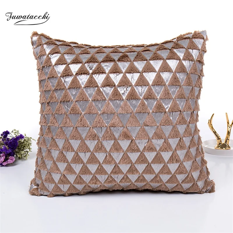 Плюшевые Чехлы для подушек с геометрическим рисунком Fuwatacchi наволочки домашнего