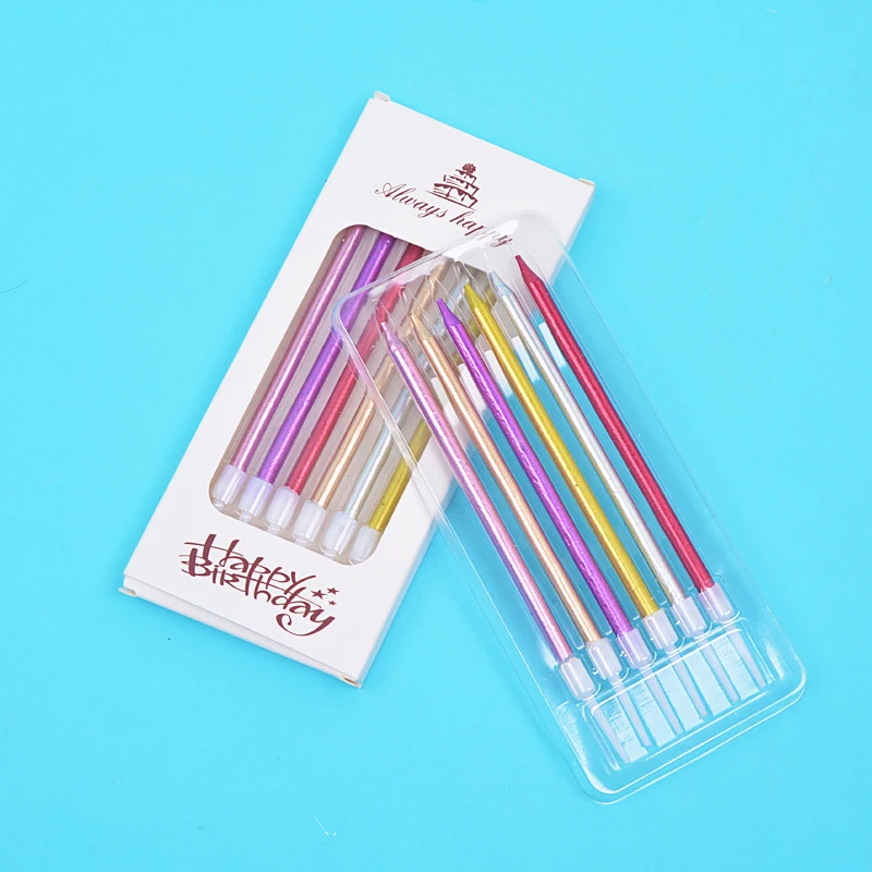 10 Boxes Wholesale 6pcs Metallic Color Candle Baby Shower Kids Birthday Party Cake Wedding Festival Decor | Дом и сад