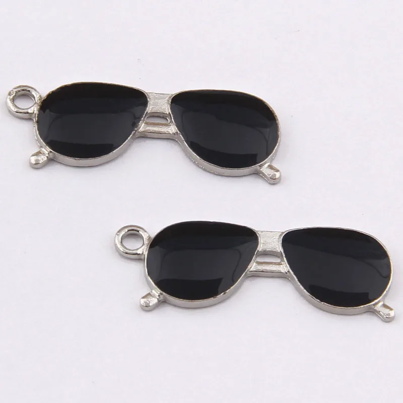 

100pcs Enamel sunglasses charms Exquisite Alloy Pendants 32*11mm 2.6g Handmade Jewelry Making DIY Supplies Alloy accessories