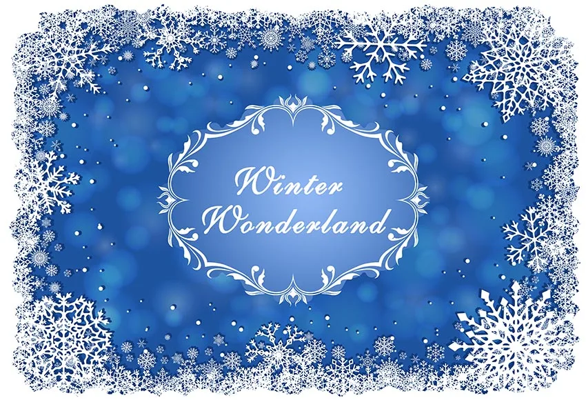 День рождения Фоны для фотостудии Winterland льда снежинка синий цвет с блестками