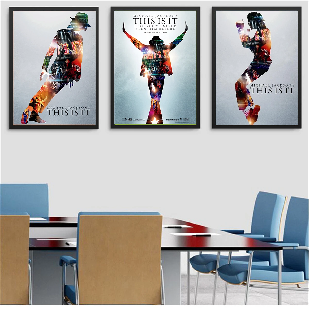 Черно-белая серия винтажный постер с Майклом Джексон. Холст для гостиной