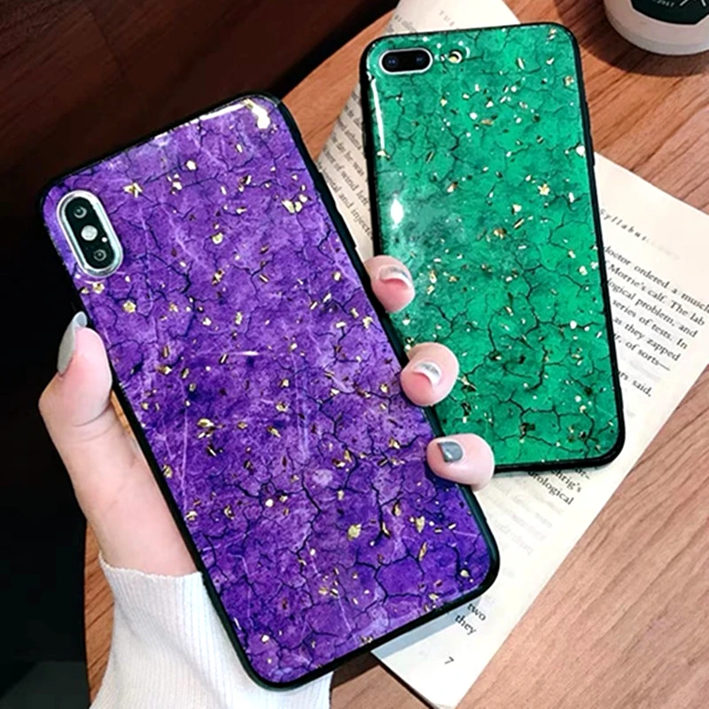 Luxury Gold Foil Bling Marble Phone Cases For Samsung S10 S9 S8 Plus S10E Note8 Note 9 Glitter Soft TPU Silicone Case | Мобильные