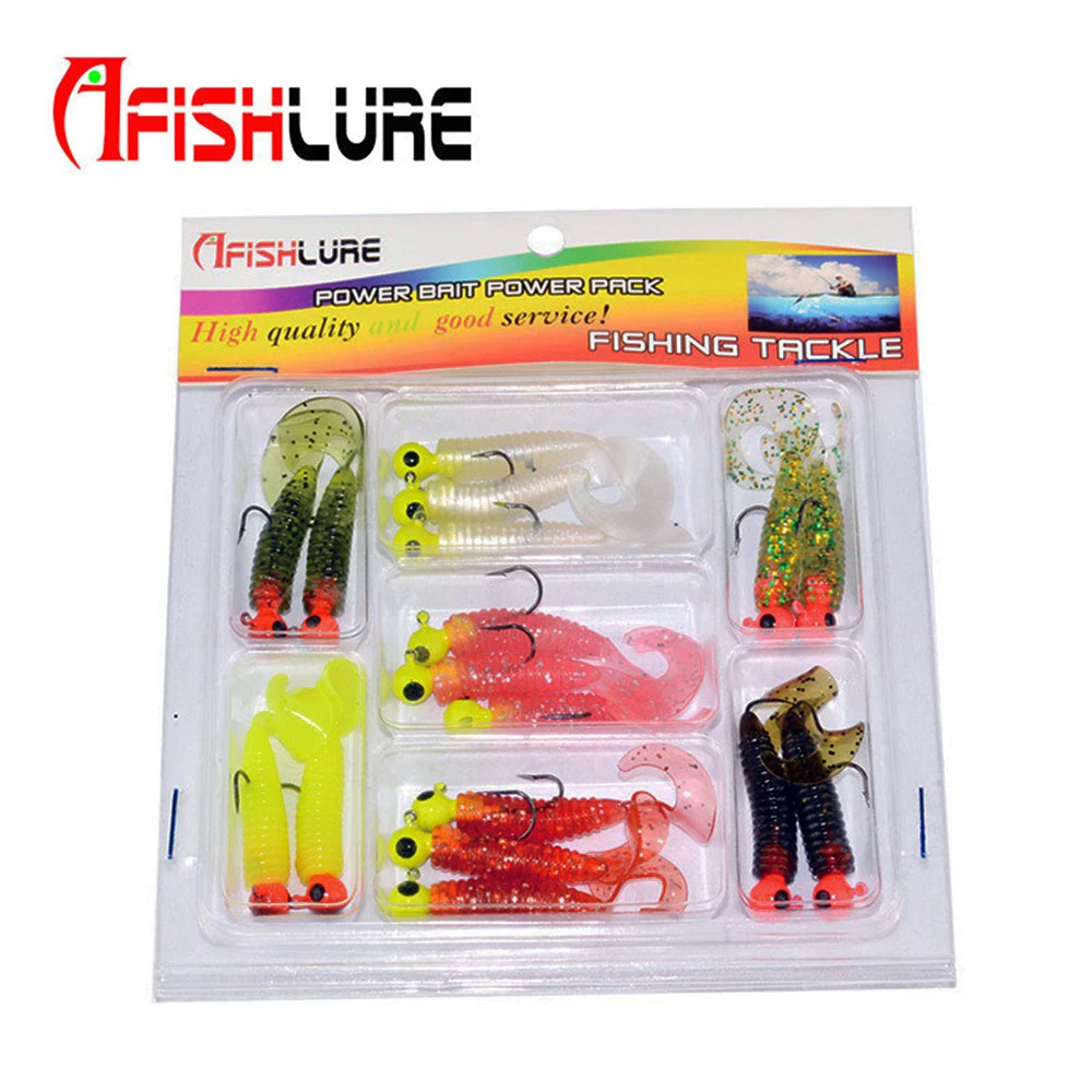 Набор мягких рыболовных приманок Afishlure 17 шт./лот 45 мм свинцовая Мормышка крючок