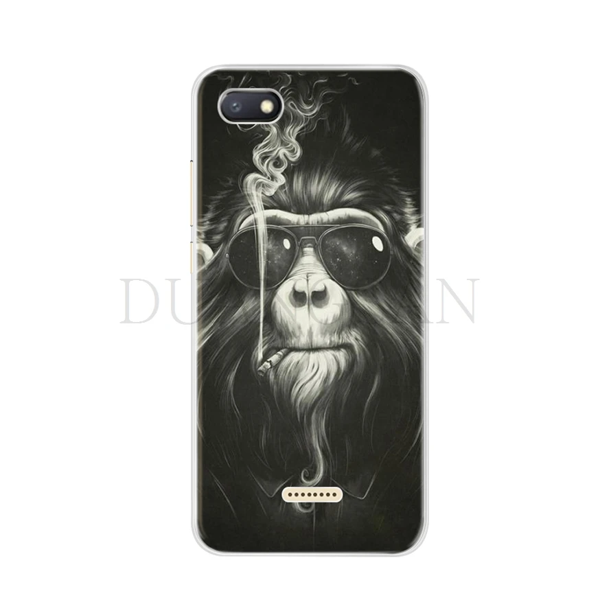 Модный дизайнерский чехол для Xiaomi redmi 6A, силиконовый 3D прозрачный чехол из мягкого ТПУ с рисунком, задняя крышка для Xiaomi redmi 6A A6, глобальная версия - Цвет: Темно-красный