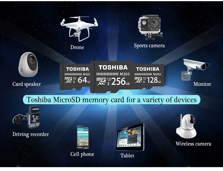 TOSHIBA M203 флэш-карта памяти 32 Гб 64 Гб 128 ГБ оперативной памяти, 16 Гб встроенной памяти SDHC/SDXC, Micro SD(макс. 100 МБ/с. карты памяти класса 10 UHS-I cartao de memoria