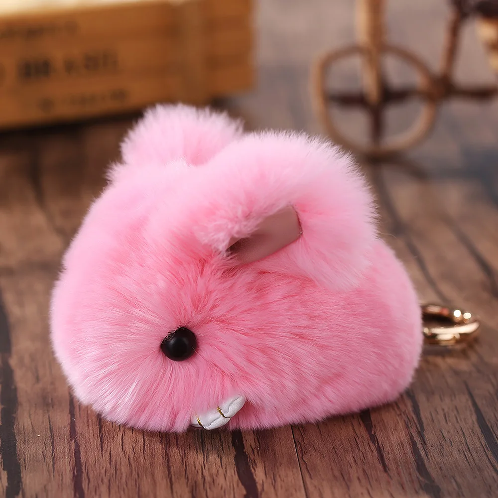 Кроличий мех брелок кролик Мех модный помпон игрушка | Брелки