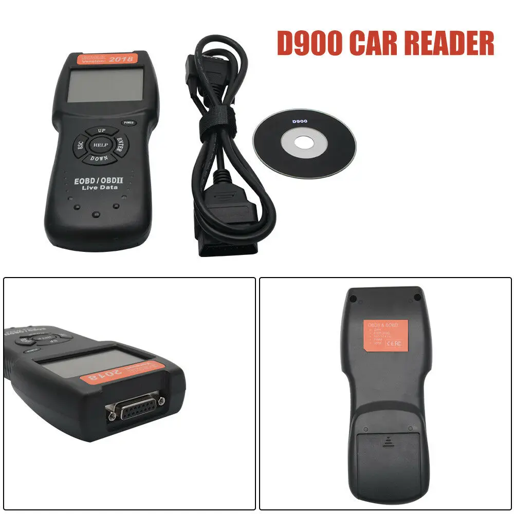 Newest Version D900 EOBD OBD2 Scanner Universal CANBUS Live Data DTC Code Reader D900 Diagnostic Tool For Most Car