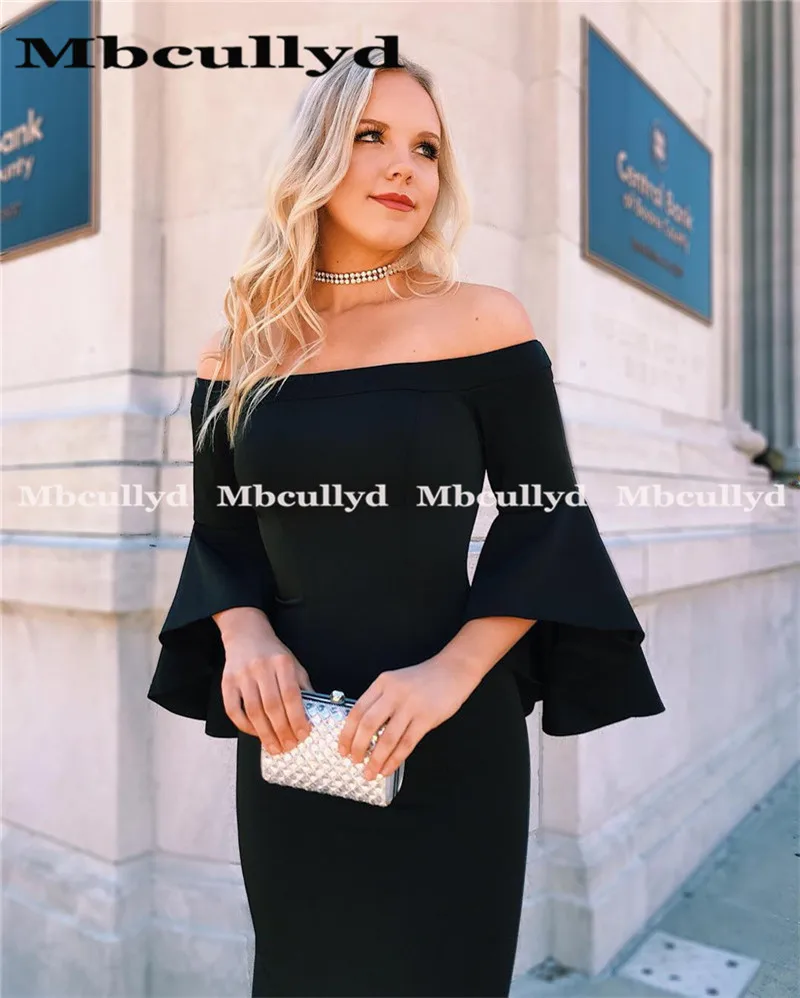 Элегантные черные вечерние платья с юбкой-годе Mbcully 2020 женское платье длинным