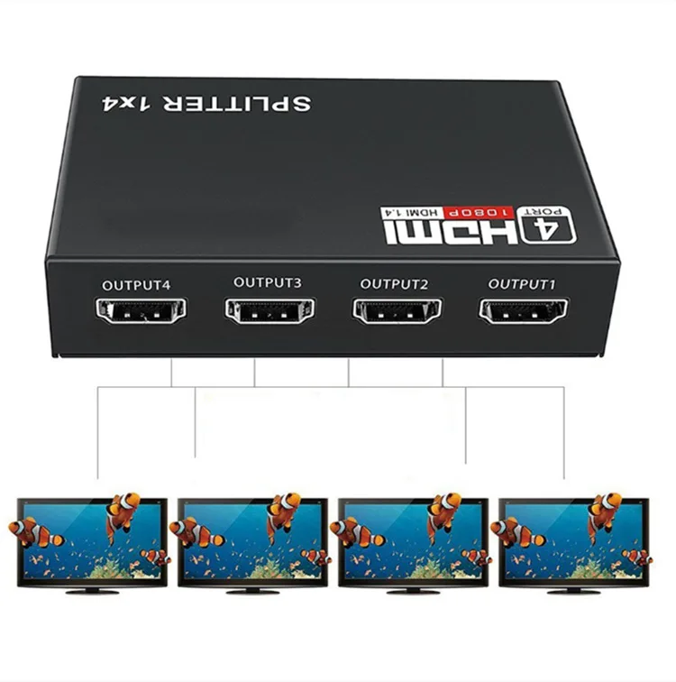 Горячая 5 1 Гбит/с HDMI сплиттер 1X4 4 порта Hdmi концентратор ретранслятор усилитель 3D