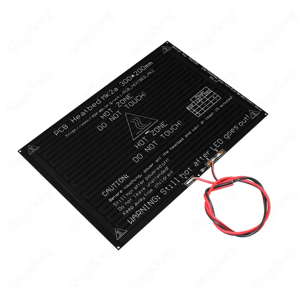 12 V/24 V RepRap MK2A 300*200*3,0 мм с подогревом Ramps 1,4 PCB Алюминий очаг с подогревом для MK2a 3D-принтеры Запчасти на линейной направляющей