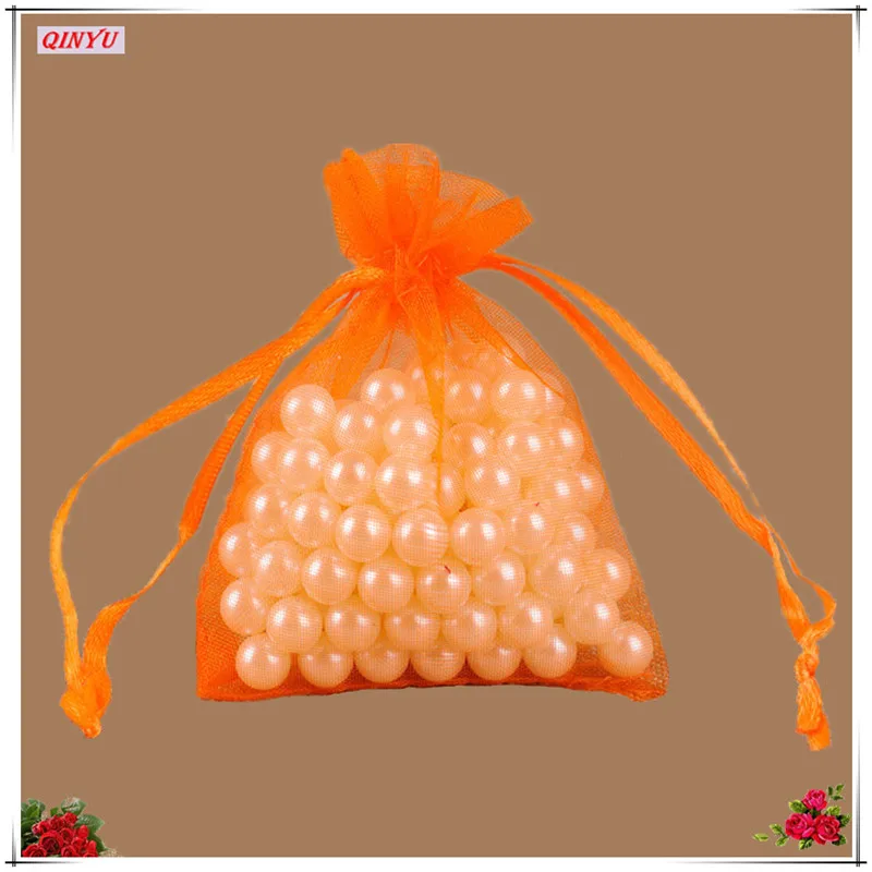 25 шт., 20x30, 25x35, 30x40, 35x50 см, тюлевые сумки из органзы, прозрачные Упаковочные сумки, свадебные подарочные мешки для конфет, товары для свадебной вечеринки 6Z - Цвет: Orange