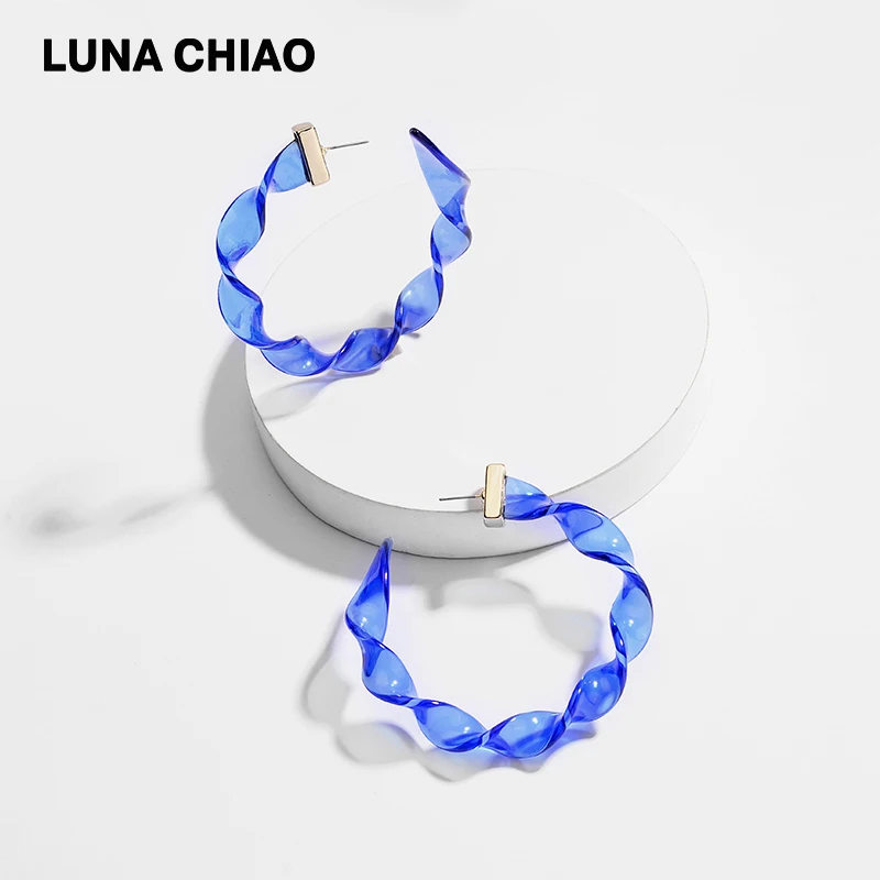 LUNA CHIAO модные ювелирные изделия витые Прозрачные Акриловые Lucite смолы большие