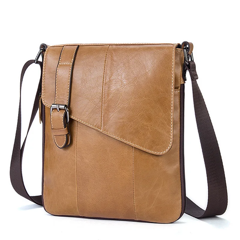 TIANHOO Genuine Leather messenger man bag small zipper cowwide layer luxury handbags men bags designer |