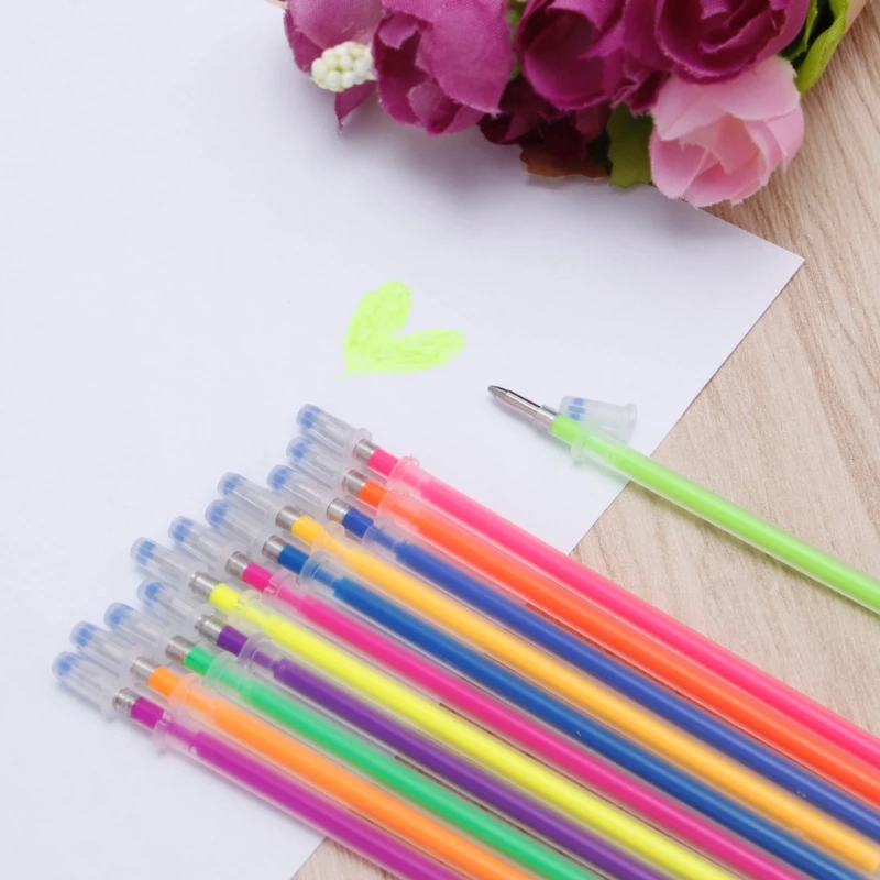 

12Pcs Gel Ink Pen Refills 12 Colors 0.38mm Marker Stationery School Supplies Pen cartridge