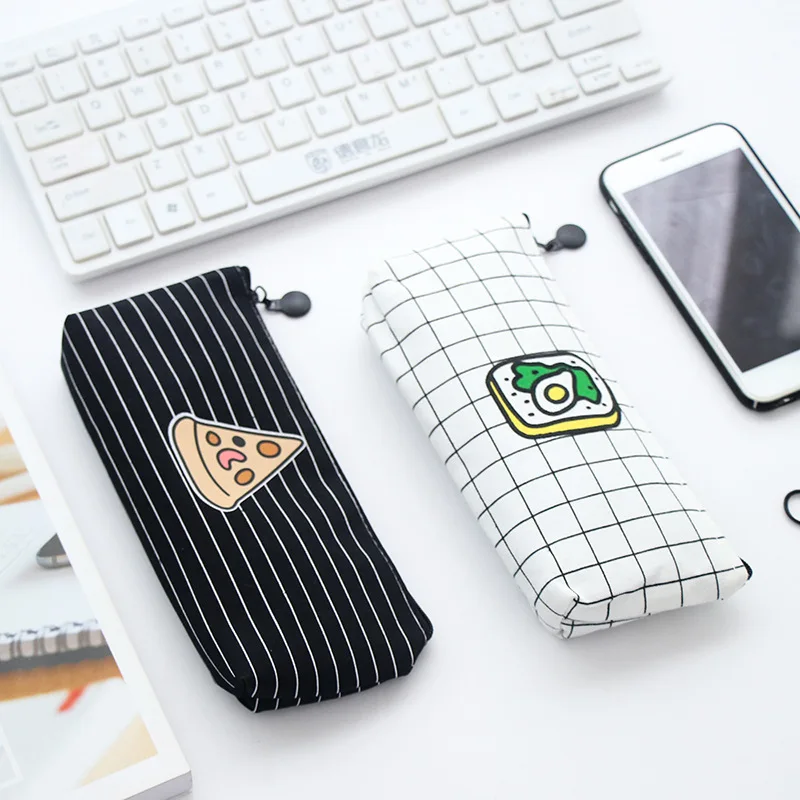 

Creative Simple Fries Cola Canvas Pencil Bag Simple Fast Food Personalized Stationery Bag Detachable Storage Bag