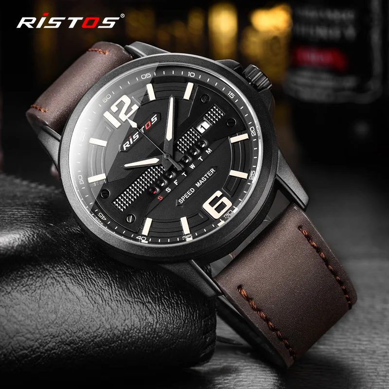 RISTOS Relogio Masculino часы мужские военные кварцевые s Лидирующий бренд роскошные