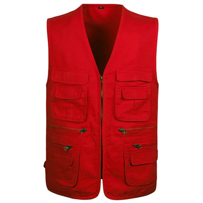 

Spring New Middle-aged and Casual Vest New Men's Photographer Vest Multi-Pockets Walking Travel Vest Large Size Trend Male