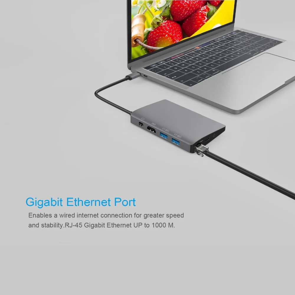 JZYuan USB C док станция для ноутбука Macbook Pro к HDMI Mini DP 4K RJ45 Gigabit LAN 3 0 Type PD Samsung