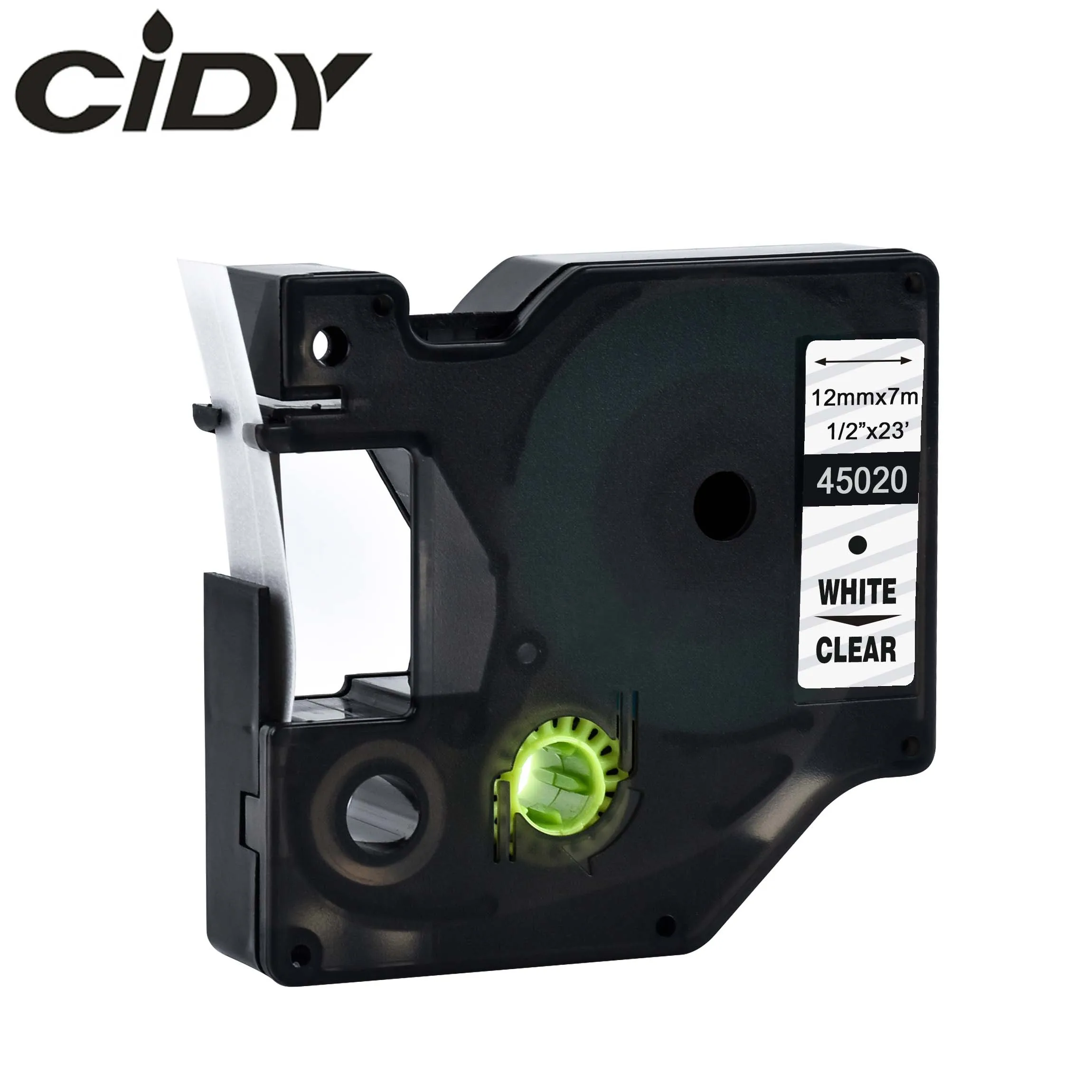CIDY 45013 совместимый с Dymo D1 12 мм 6 мм 9 мм 19 мм лента для маркировки черный на белом этикетке ленты для Dymo Label Manager LM160 280 Dymo PNP - Цвет: 12mm white on clear
