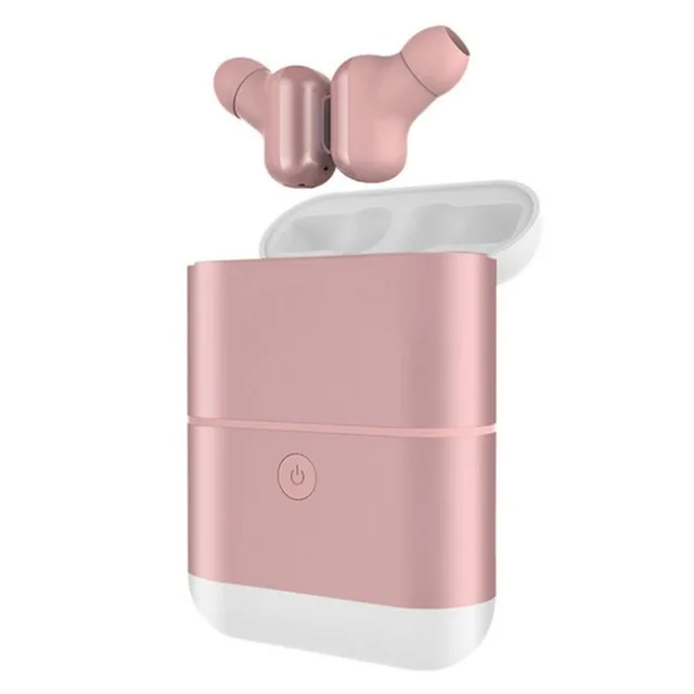 Pink X2 TWS bluetooth-гарнитура 5,0 наушники беспроводные наушники мини-Ушная вилка с зарядным аккумулятором питания в ухо наушники для iPhone - Цвет: Pink