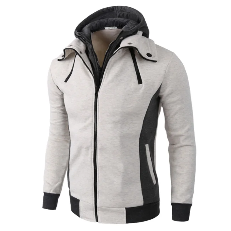 Новинка 2017 толстовки свитшоты мужские хлопковые Лоскутные двухслойные на молнии