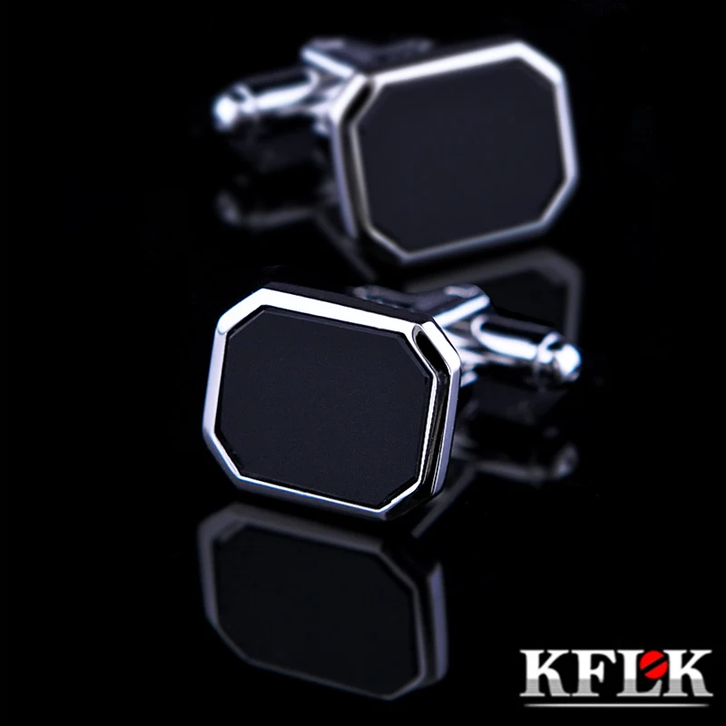 

KFLK Jewelry shirt Fashion cufflink for mens Brand Black cuff link Wholesale bouton High Quality Luxury Wedding guests