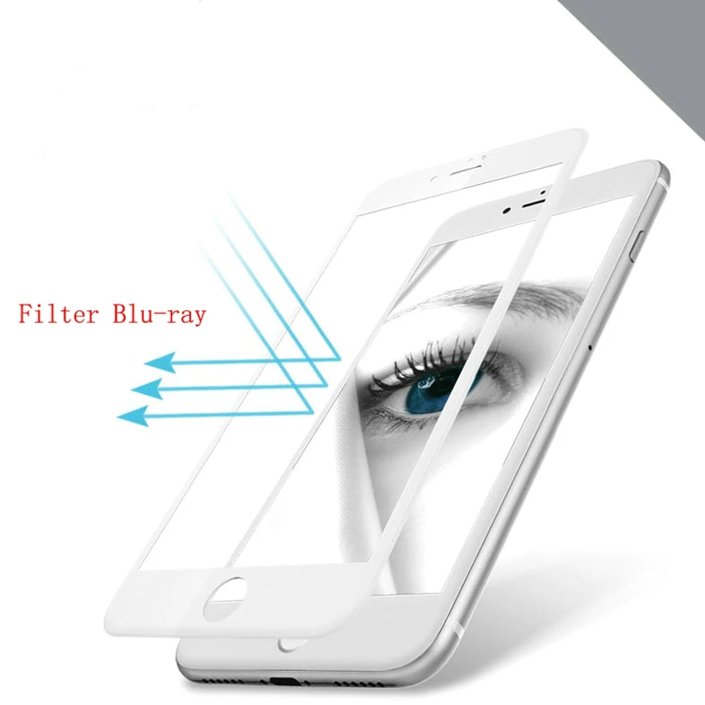 4D закаленное стекло с закругленными изогнутыми краями для iPhone 6 6s 7 Plus 8 X защита