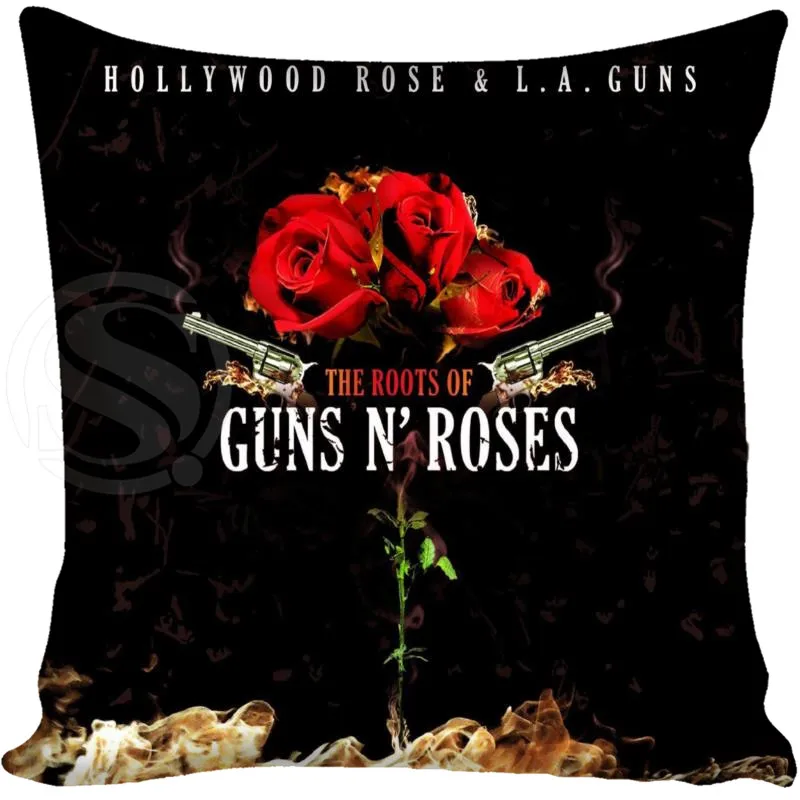 Custom Guns N' Roses Square Pillowcase Custom Zippered Bedroom Home Pillow Cover Case 1pcs custom 40x40cm - Цвет: 18