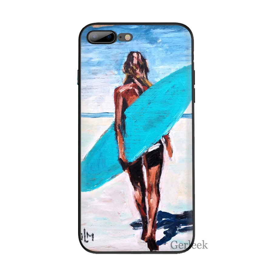 Чехол для телефона Surf Art Girl Ультратонкий чехол с мультяшным рисунком iPhone 6 6S 5 5S SE XR