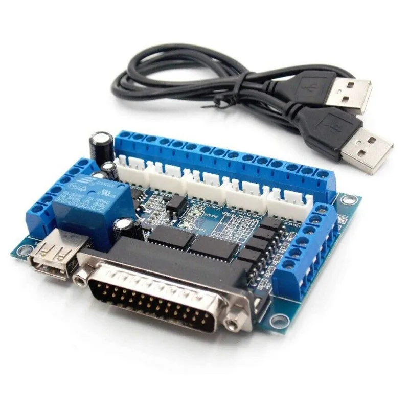 5-осевая плата ЧПУ с интерфейсом и USB-кабелем для драйвера шагового двигателя MACH3