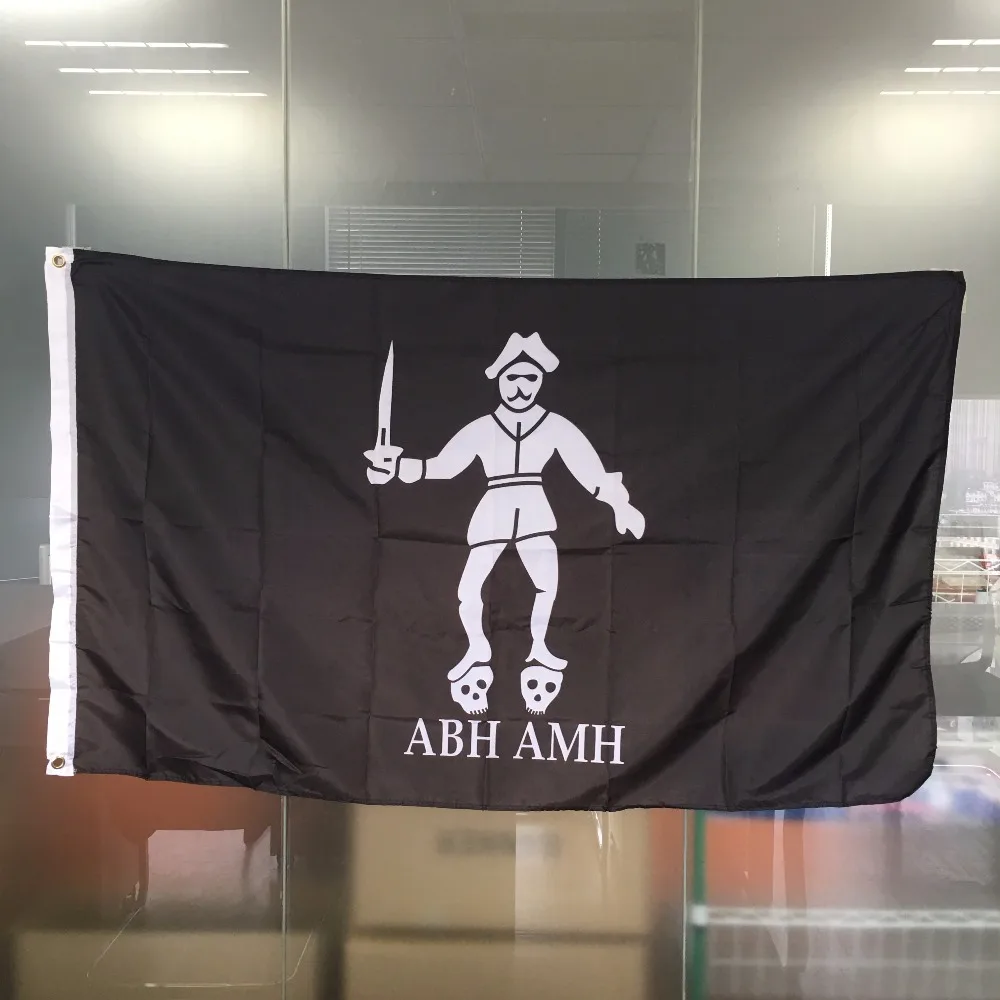 Флаг пиратский Stoter 3x5 футов ABH и AMH полиэстер Роберт с латунными кольцами баннер
