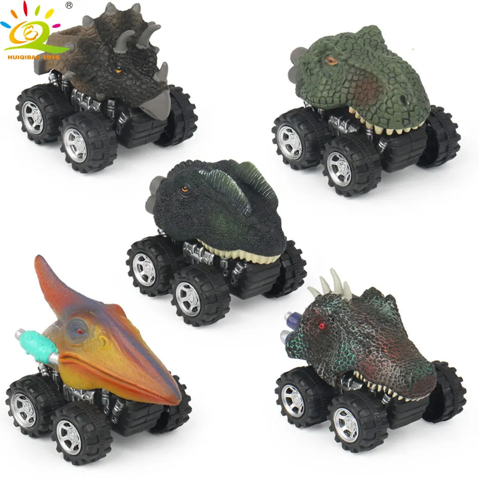 HUIQIBAO TOYS 1 упаковка мультяшный динозавр потяните назад автомобили Diecasts