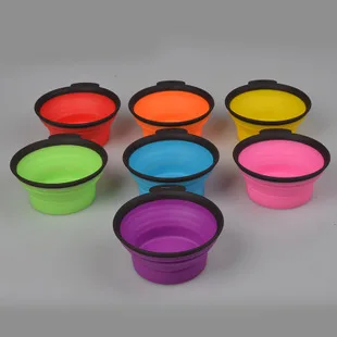 Portable Collapsible Silicone Cat Dog Pet Feeding Bowl Water Dish Feeder 7 color | Дом и сад