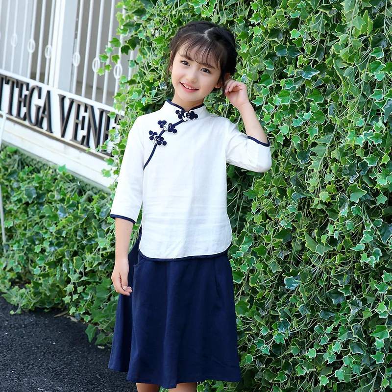 Детская одежда этнический костюм летняя 2017 года из двух предметов таможня Тан