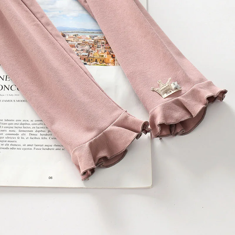 2019 новые весенние обтягивающие штаны для девочек Детские хлопковые длинные с