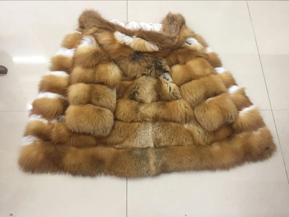 Новое Брендовое длинное пальто из лисьего меха модное женское