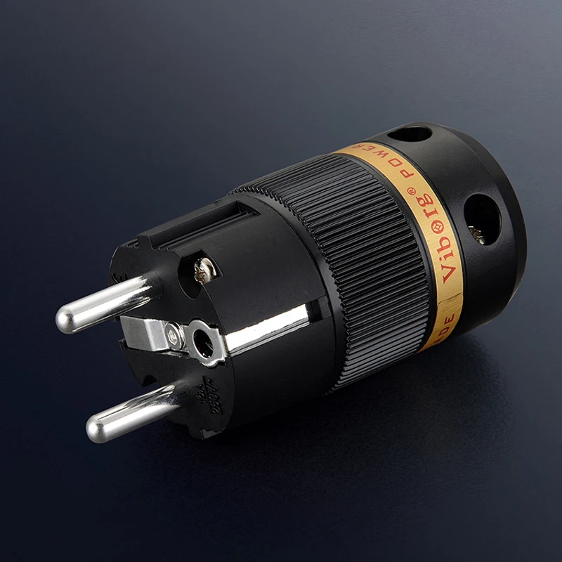 ViborgX1 pair Hifi Audio plug connector pure copper Silver Plated  Schuko EU power plugs VE501S+VF501S