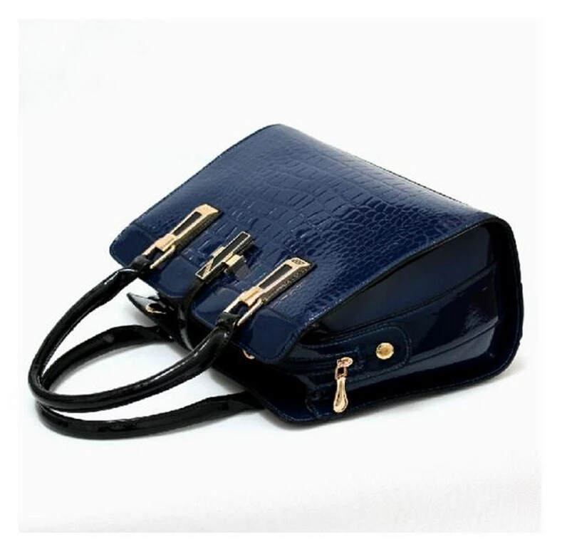 Bolsas мода роскошный топ крокодил зерна лакированные женщины сумку дамы высокое