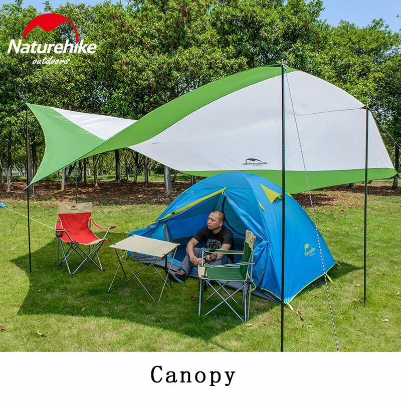 Палатка Naturehike с большим брезентом уличный солнцезащитный тент поддержкой