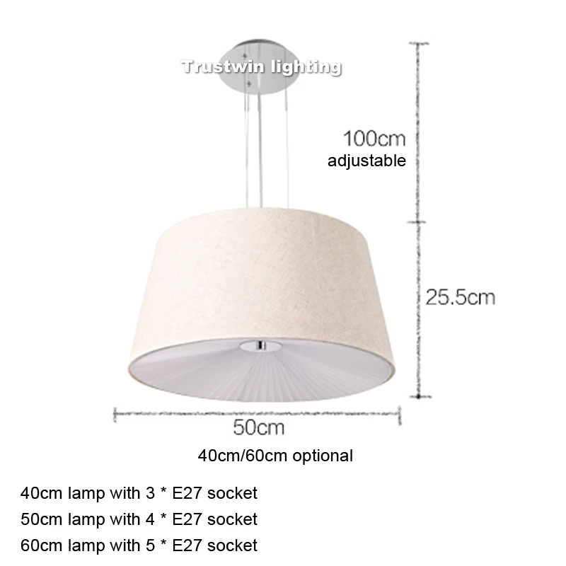 Тканевый подвесной светильник s Сельский современный подвесной светильник для чтения гостиной столовой подвесной светильник из ткани