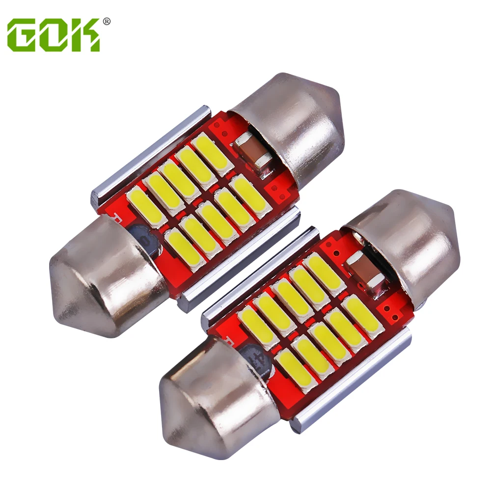 100 шт. светодиодная купольная гирлянсветильник smd 10Led без полярности Canbus c5w 31 мм