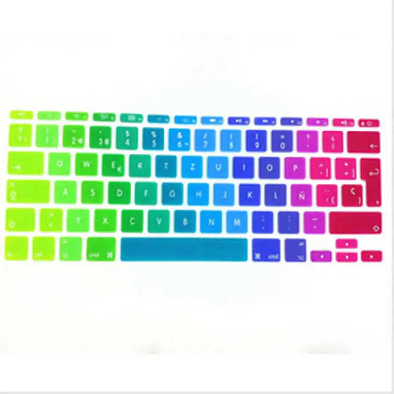 

Rainbow Spanish UK EU Silicone Keyboard Cover Skin Protector 100PCS For Apple MacBook Air 11.6 inch 11" EU For Mac book 11" 11.6