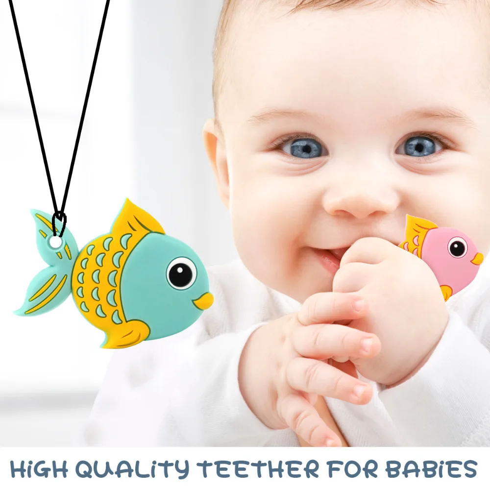 TYRY. HU 1 шт. Силиконовые Прорезыватели BPA Free Mordedor Fish игрушки Детские Силиконовые для Прорезывание Зубов Бусины жевательные подвески для новорожденного ожерелья подвески