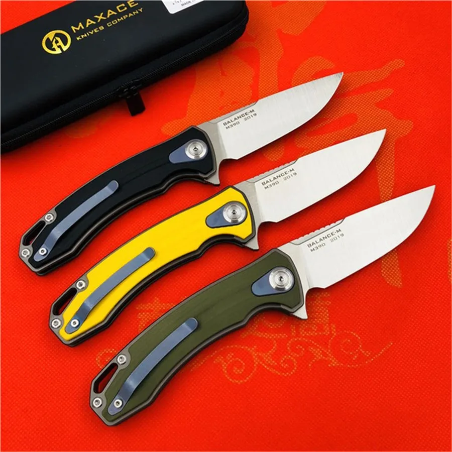 Maxace сбалансированные ножи G10 Ручка M390 сталь атласная папка Открытый Кемпинг рыболовные инструменты